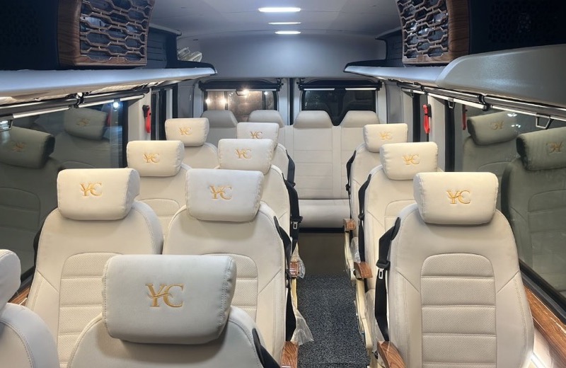 16 Seater Luxury YC White Leather Suite Interior