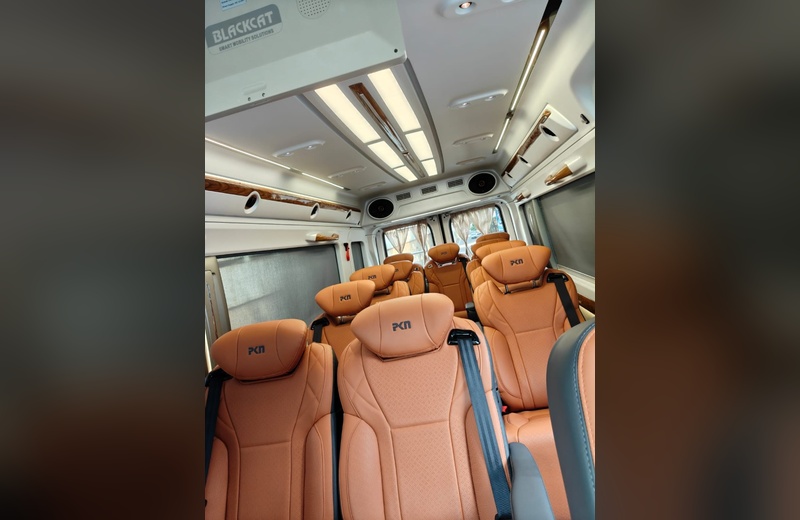 12 Seater 1+1 Maharaja Tan Luxury Interior